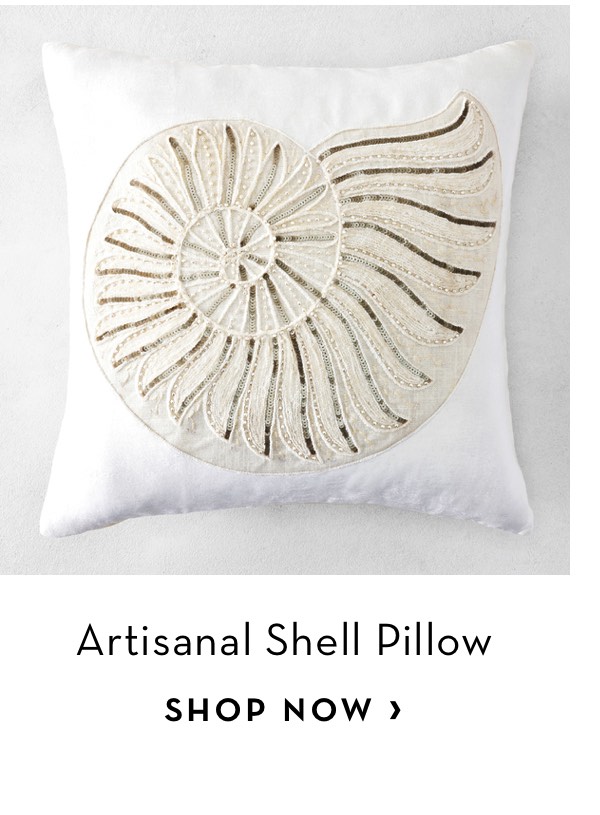  Artisanal Shell Pillow SHOP NOW 